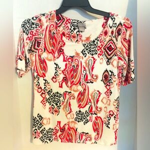 Chico's Women Top Blouse - Red and Black - Size 1